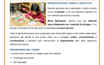 MATERIALI DI SVILUPPO E MENTE LOGICO MATEMATICA MONTESSORI