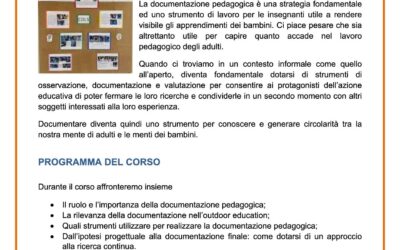 LA DOCUMENTAZIONE EDUCATIVA IN OUTDOOR EDUCATION
