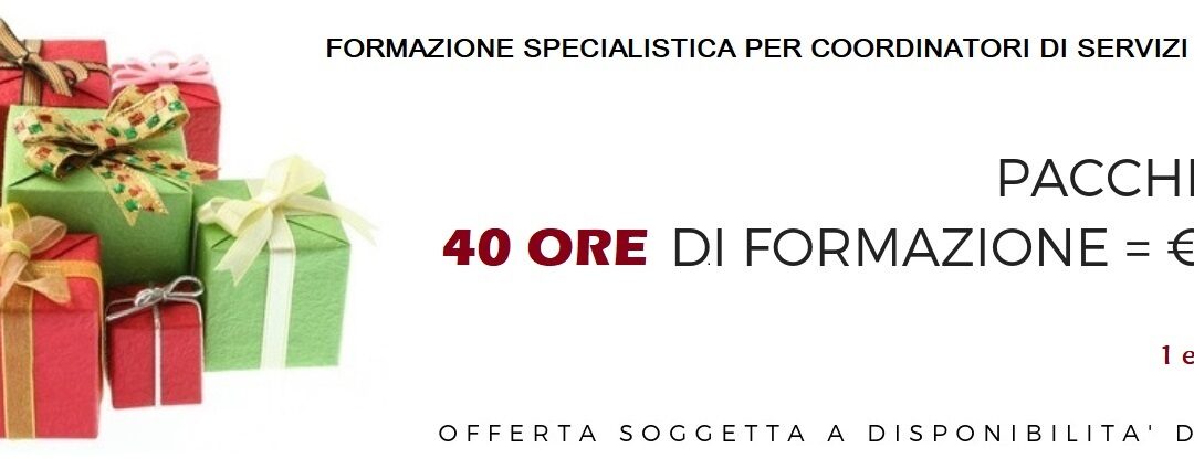 PACCHETTO FORMATIVO 40 ORE PER COORDINATORI